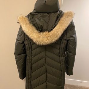 Andrew Marc New York Green Fur Trim coat Med